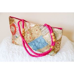 ⚡️NWOT Silk brocade Luxury patchwork purse BOHO Indian Bollywood⚡️